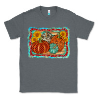 Charcoal Heather pumpkin sunflower Classic Tee - AdoDesignShop