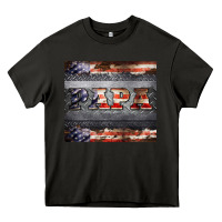 Asphalt papa metal and american flag tumbler Heavy Core Tee - BarkalooDesign