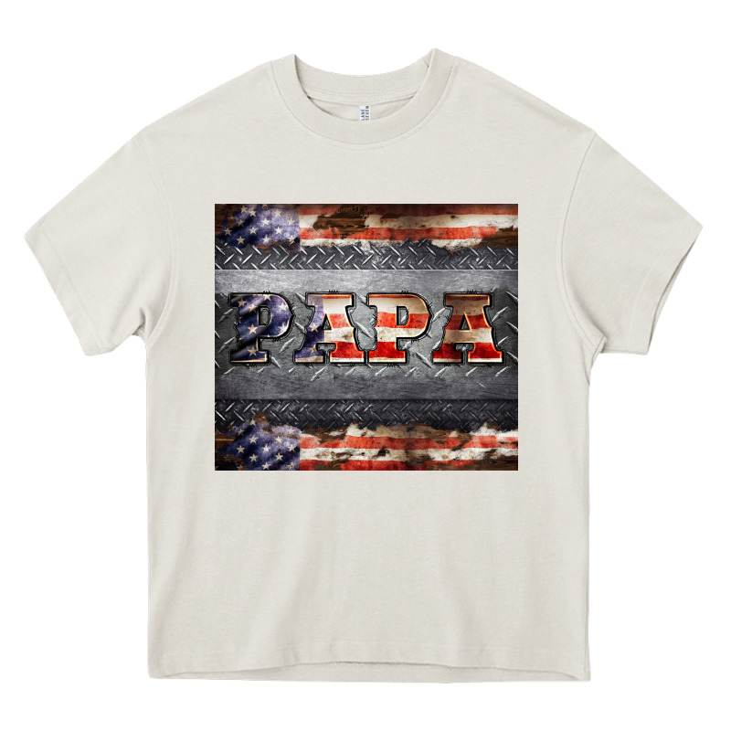 Papa Metal And American Flag Tumbler Heavy Core Tee by BarkalooDesign | Teevron
