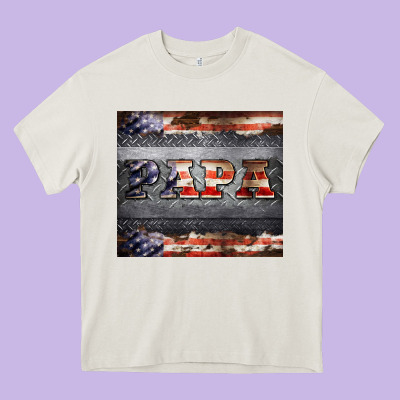 Papa Metal And American Flag Tumbler Heavy Core Tee Designed By Barkaloodesign