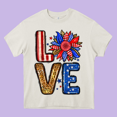 Love Sunflower Heavy Core Tee Designed By Neo Western