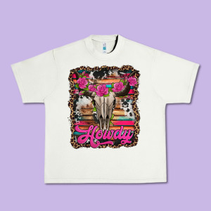Howdy Valentine's Day Bull Skull Urban Heavy Tee Designed By Jasminsmagicworld