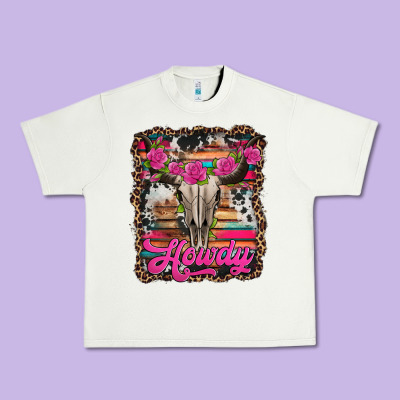 Howdy Valentine's Day Bull Skull Urban Heavy Tee Designed By Jasminsmagicworld