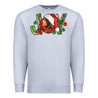 Heather Grey Joy with woman Premium Sweatshirt - NancyCooperArtShop