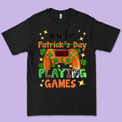 P Is Patrick's Day Playing Games Premium Tee Designed By Neo Western