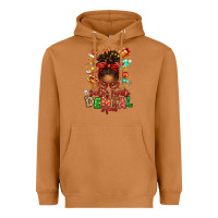 Meerkat Santa's Favorite Dental Squad Afro Messy Bun Heavyweight Hoodie - texasbilliewilder