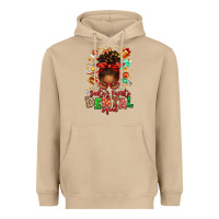 Mushroom Santa's Favorite Dental Squad Afro Messy Bun Heavyweight Hoodie - texasbilliewilder