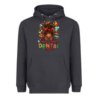 Smoke Santa's Favorite Dental Squad Afro Messy Bun Heavyweight Hoodie - texasbilliewilder