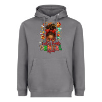 Storm Santa's Favorite Dental Squad Afro Messy Bun Heavyweight Hoodie - texasbilliewilder