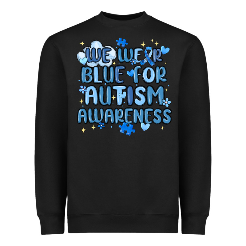 We Wear Blue For Autism Awareness Heavyweight Sweatshirt by MaliasSmallBusiness | Teevron