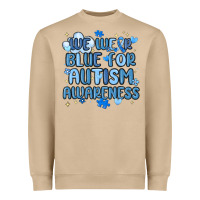 Mushroom we wear blue for autism awareness Heavyweight Sweatshirt - MaliasSmallBusiness