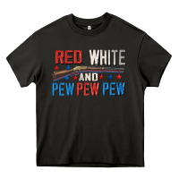 Asphalt Red white and pew pew pew Heavy Core Tee - CowGirlArtShop