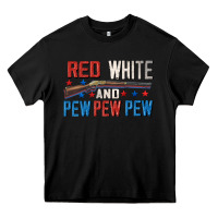 Black Red white and pew pew pew Heavy Core Tee - CowGirlArtShop