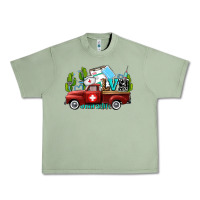 Oil Green lvn nurse truck with cactus and sunflowers Urban Heavy Tee - AdoDesignShop