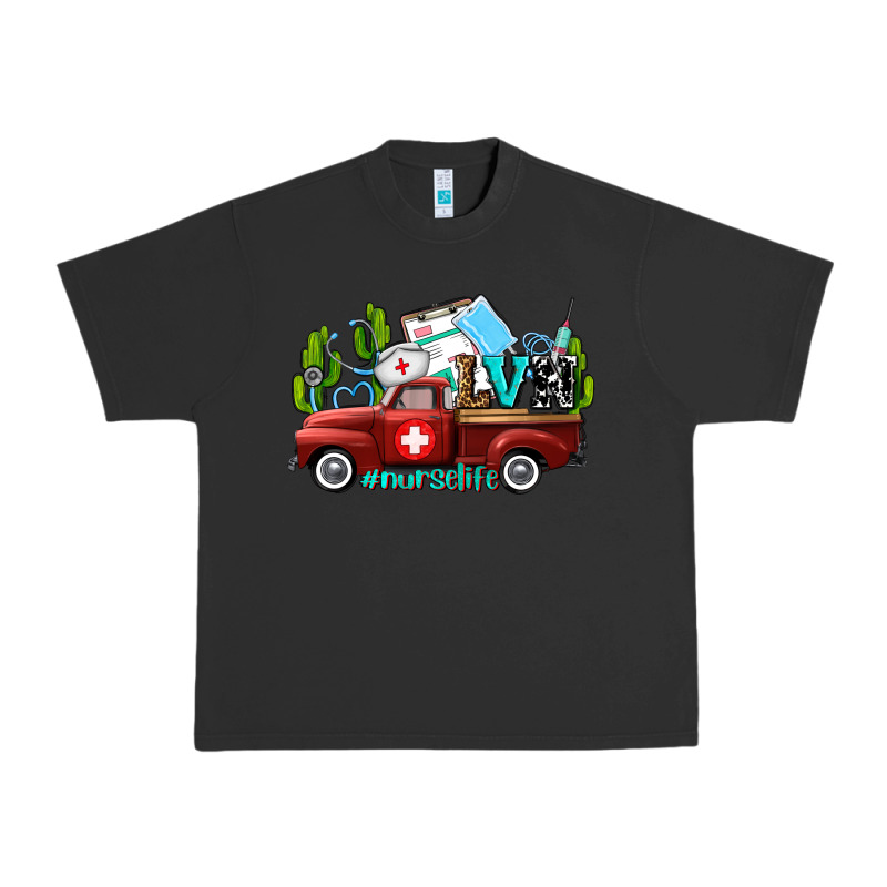 Lvn Nurse Truck With Cactus And Sunflowers Urban Heavy Tee by AdoDesignShop | Teevron