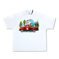 White lvn nurse truck with cactus and sunflowers Urban Heavy Tee - AdoDesignShop