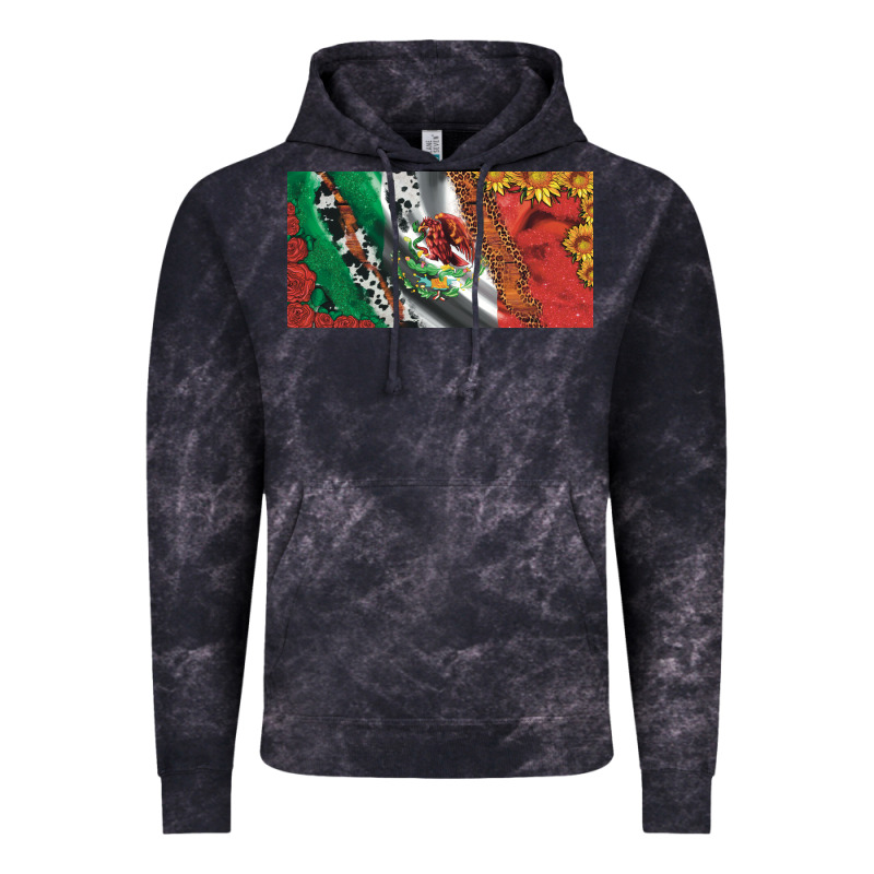 Mexico Flag Cowhide Leopard Sunflower And Roses Licanse  Plate Vintage Hoodie by Artiststas | Teevron