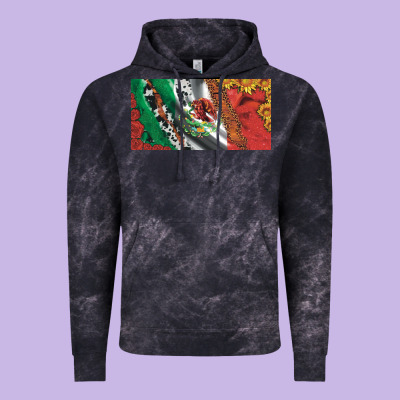 Mexico Flag Cowhide Leopard Sunflower And Roses Licanse  Plate Vintage Hoodie Designed By Artiststas