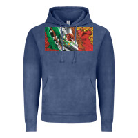 Vintage Denim mexico flag cowhide leopard sunflower and roses licanse  plate Vintage Hoodie - Artiststas