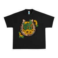 Black western horseshoe sunflower cactus Urban Heavy Tee - BarkalooDesign