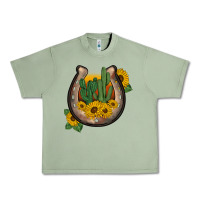 Oil Green western horseshoe sunflower cactus Urban Heavy Tee - BarkalooDesign