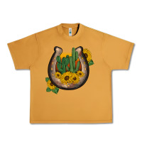 Peanut Butter western horseshoe sunflower cactus Urban Heavy Tee - BarkalooDesign