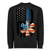 Black ems american flag Heavyweight Sweatshirt - MaliasSmallBusiness