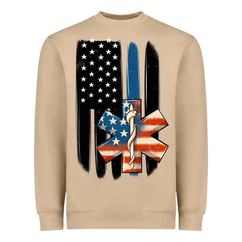 Ems American Flag Heavyweight Sweatshirt by MaliasSmallBusiness | Teevron