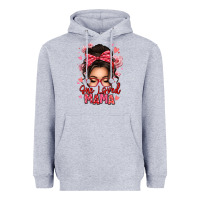 Heather Grey one loved mama messy bun Heavyweight Hoodie - texasbilliewilder
