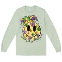 Matcha smiley face mardi gras Long Sleeve Tee - MaliasSmallBusiness