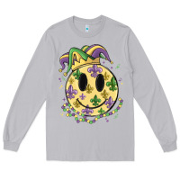 Moon Dust smiley face mardi gras Long Sleeve Tee - MaliasSmallBusiness