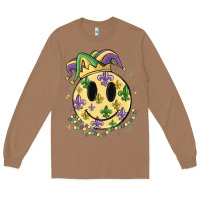 Toasted Coconut smiley face mardi gras Long Sleeve Tee - MaliasSmallBusiness