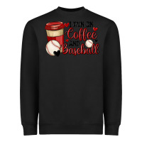 Black i run on coffee and baseball Heavyweight Sweatshirt - MaliasSmallBusiness