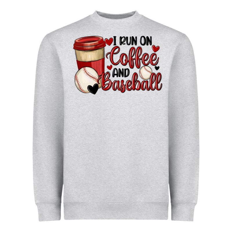 I Run On Coffee And Baseball Heavyweight Sweatshirt by MaliasSmallBusiness | Teevron