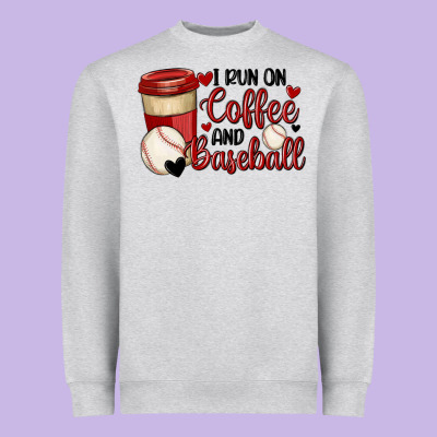 I Run On Coffee And Baseball Heavyweight Sweatshirt Designed By Maliassmallbusiness