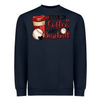 Navy i run on coffee and baseball Heavyweight Sweatshirt - MaliasSmallBusiness