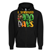 Black dinosaur 100day celebration Zipper Hoodie - LillyAllenDesigns