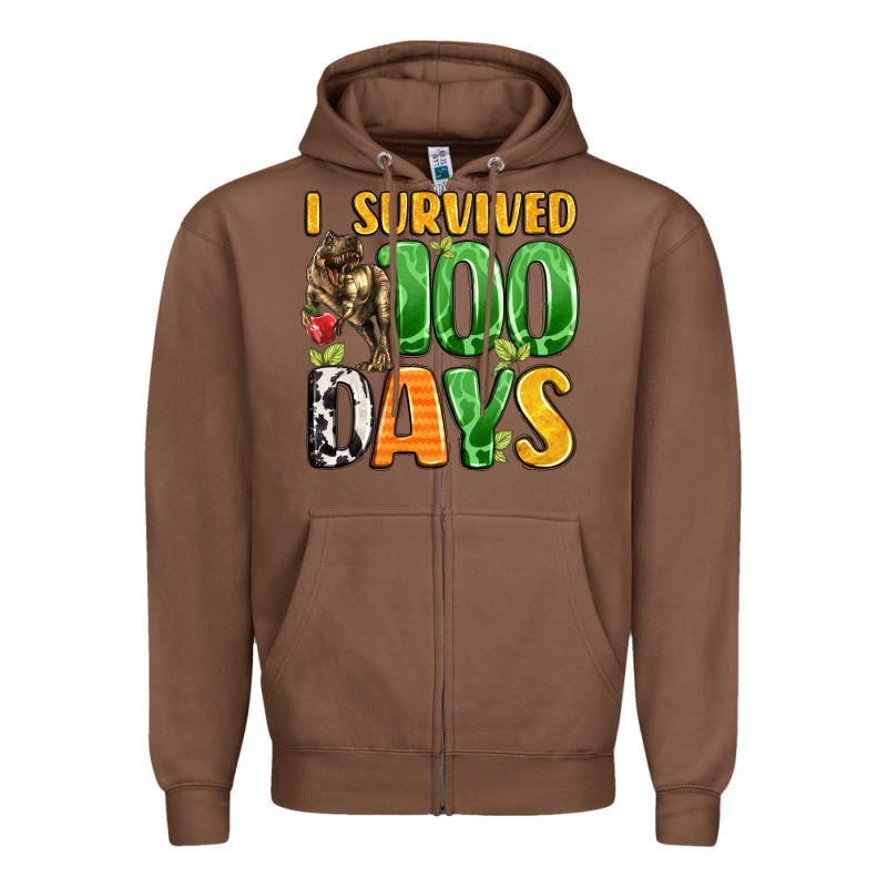Dinosaur 100day Celebration Zipper Hoodie by LillyAllenDesigns | Teevron