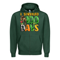 Sports Green dinosaur 100day celebration Zipper Hoodie - LillyAllenDesigns
