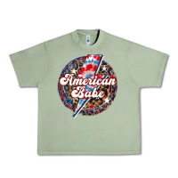 Oil Green Western American Babe Patriotic Urban Heavy Tee - LillyAllenDesigns