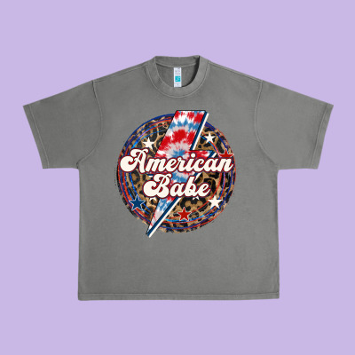 Western American Babe Patriotic Urban Heavy Tee Designed By Lillyallendesigns