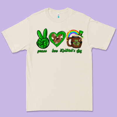 Peace Love Luck St. Patrick's Day Premium Tee Designed By Neo Western