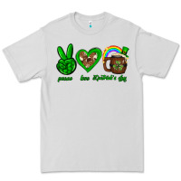 Dove Grey Peace love luck St. Patrick's Day Premium Tee - Neo Western