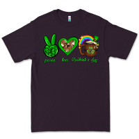 Plum Peace love luck St. Patrick's Day Premium Tee - Neo Western