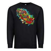 Black Mexico Map with Leopard and Sunflowers Premium Sweatshirt - texasbilliewilder