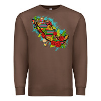 Chestnut Mexico Map with Leopard and Sunflowers Premium Sweatshirt - texasbilliewilder