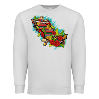Dove Grey Mexico Map with Leopard and Sunflowers Premium Sweatshirt - texasbilliewilder