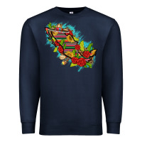 Navy Mexico Map with Leopard and Sunflowers Premium Sweatshirt - texasbilliewilder