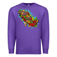 Purple Mexico Map with Leopard and Sunflowers Premium Sweatshirt - texasbilliewilder