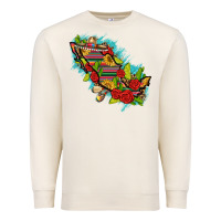 Sandshell Mexico Map with Leopard and Sunflowers Premium Sweatshirt - texasbilliewilder